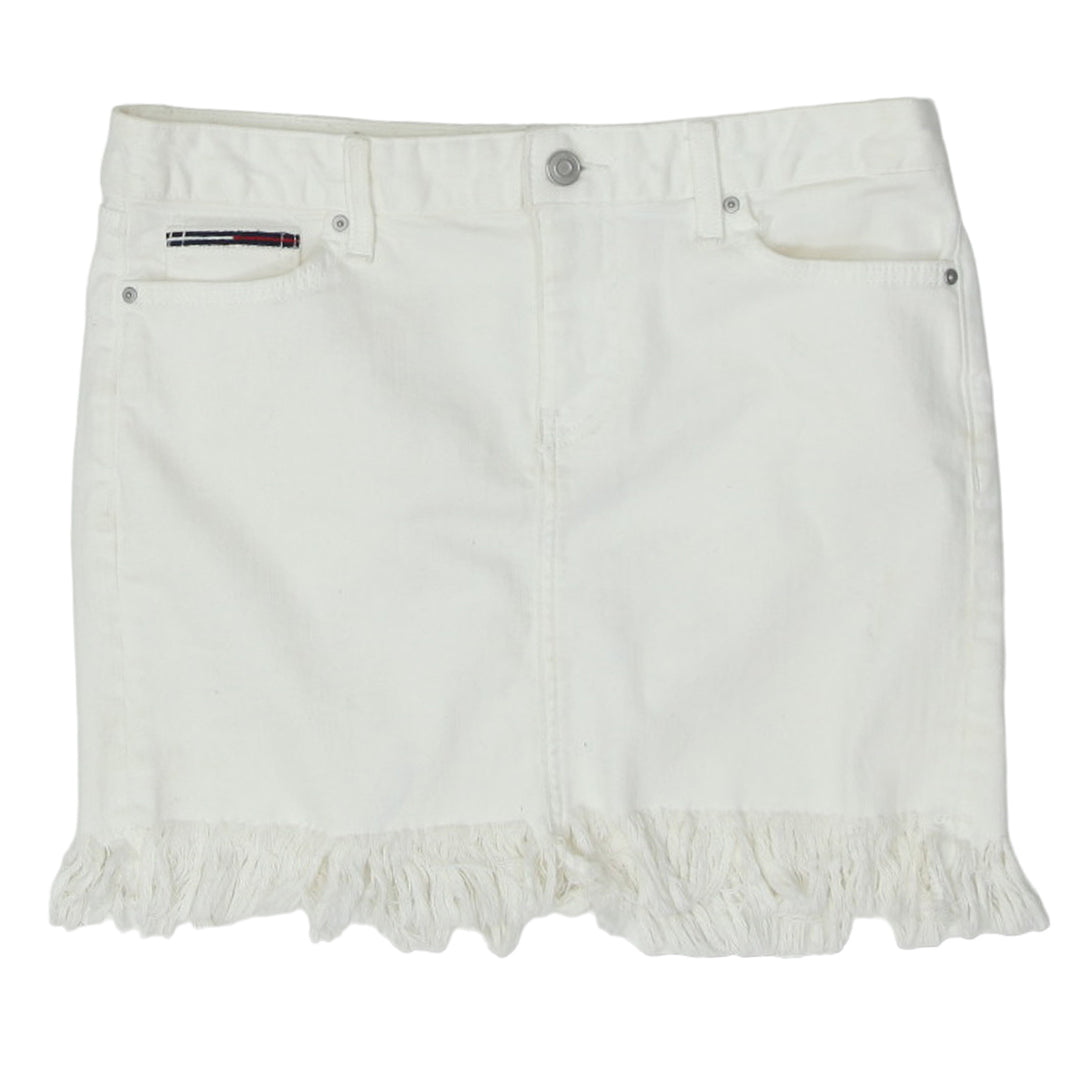 Y2K Tommy Hilfiger White Denim Mini Skirt