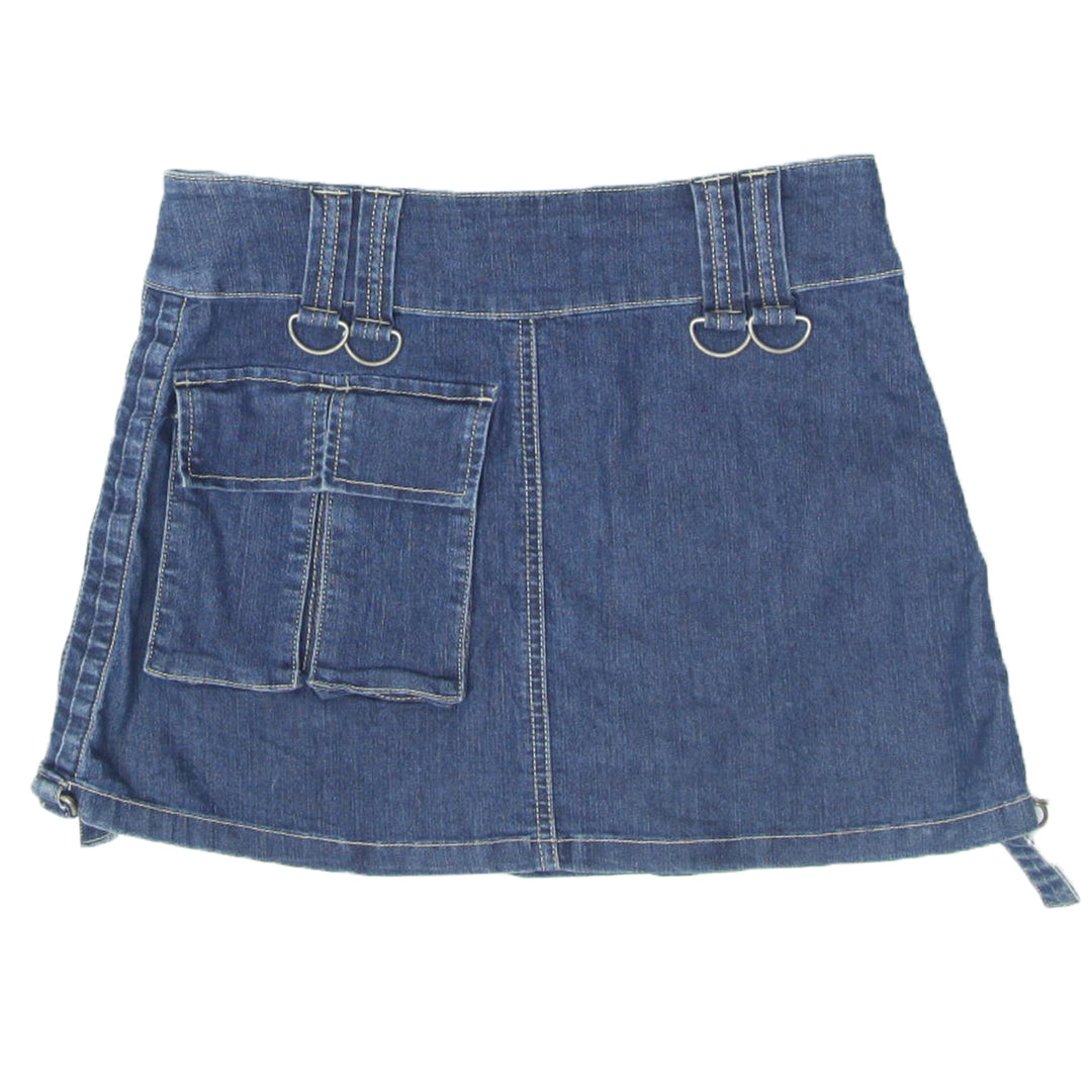 Y2K Denim Front Pocket Mini Skirt