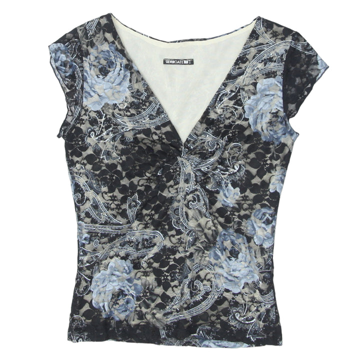 Y2K Mesh Floral Top