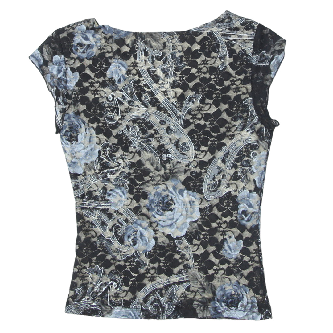 Y2K Mesh Floral Top