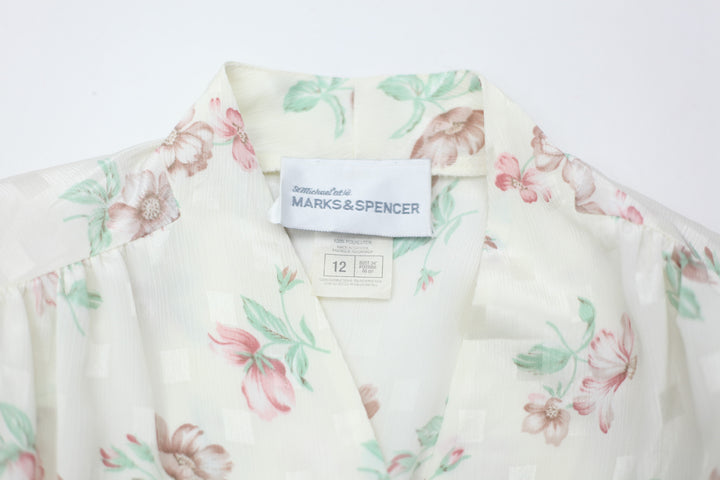 Vintage Mark & Spencer Floral Long Sleeve Top