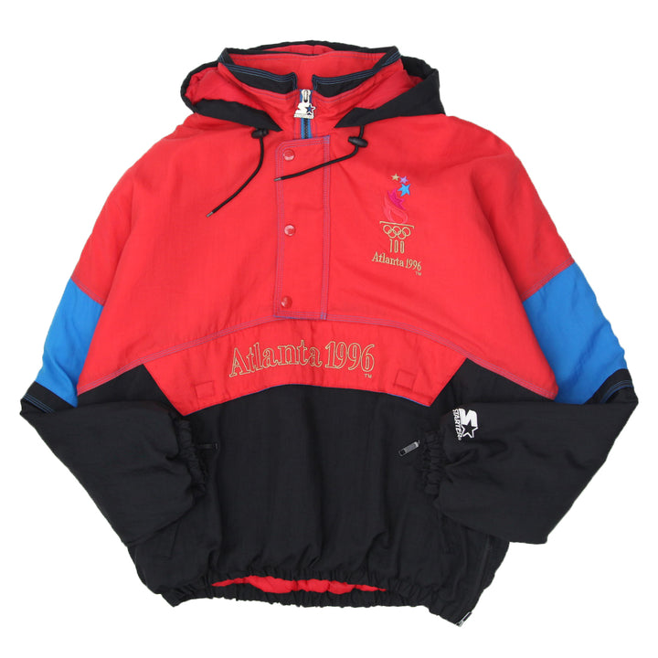 1996 Vintage Starter Atlanta Olympic Insulated Hooded Pullover Jacket