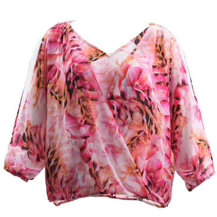 Ladies Jennifer Lopez Cold Shoulder Chiffon Blouse