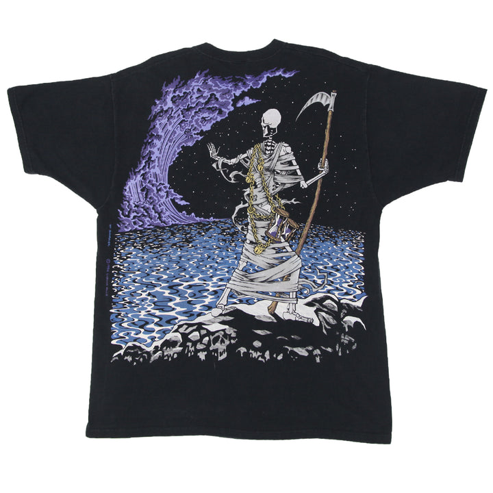1994 Vintage Liquid Blue Ian Bohorquez Grim Reaper Skeleton AOP T-Shirt XL