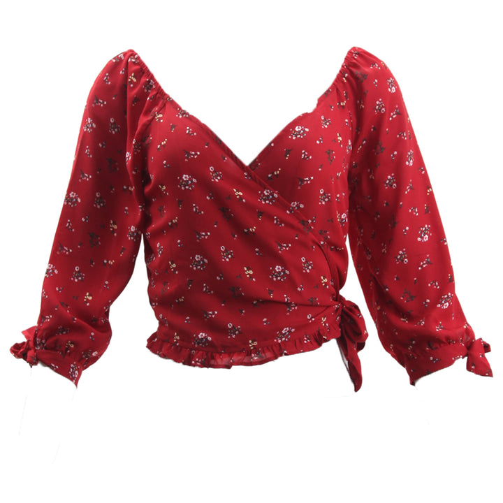 Ladies Guess Floral Wrap Top