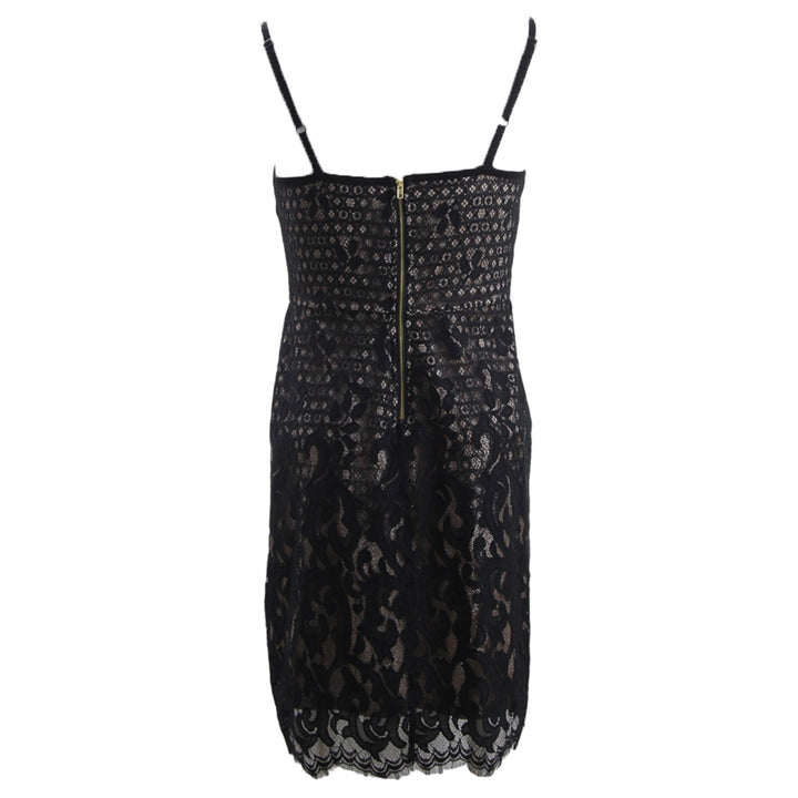 Ladies Guess Strappy Black Lace Floral Dress