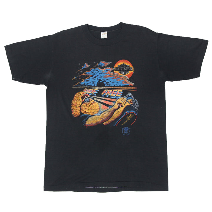 Vintage Harley Davidson Daytona Beach Florida T-Shirt Single Stitch Made In USA L