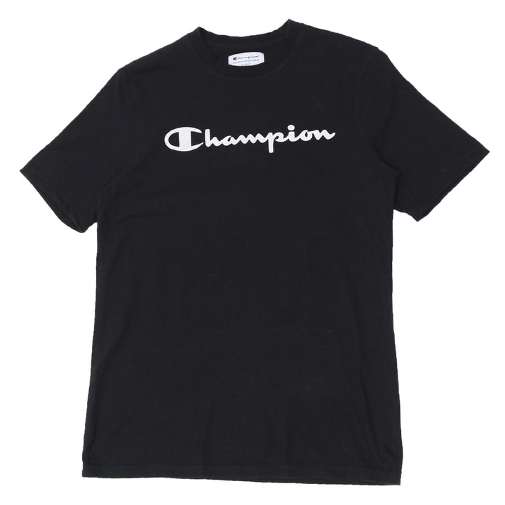 Mens Champion Logo Black Short Sleeve T-Shirt