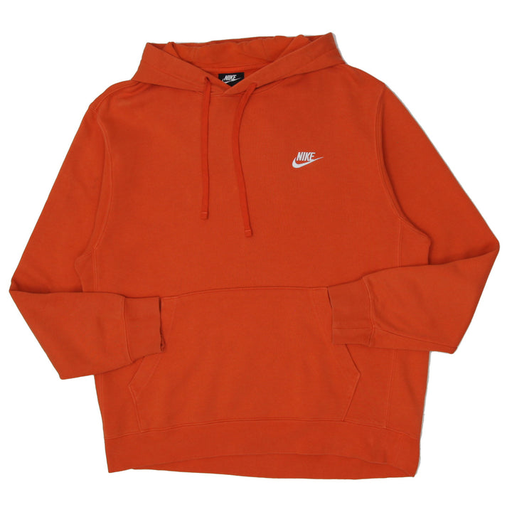 Mens Nike Embroidered Orange Pullover Hoodie