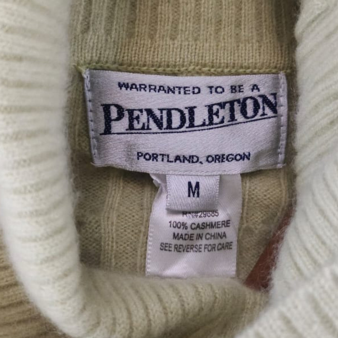 Vintage Pendleton Cable Knit 100% Cashmere Turtle Neck Sweater