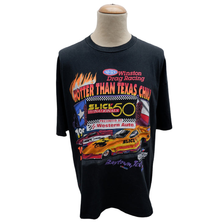 Vintage Jerzees NHRA Winston Drag Racing 1997 10th Annual Slick 50 Western Auto T-Shirt Made in USA