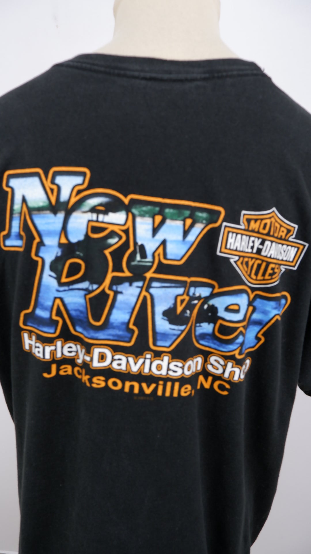 Vintage Harley Davidson New River Shop Jacksonville NC T-Shirt Made In USA