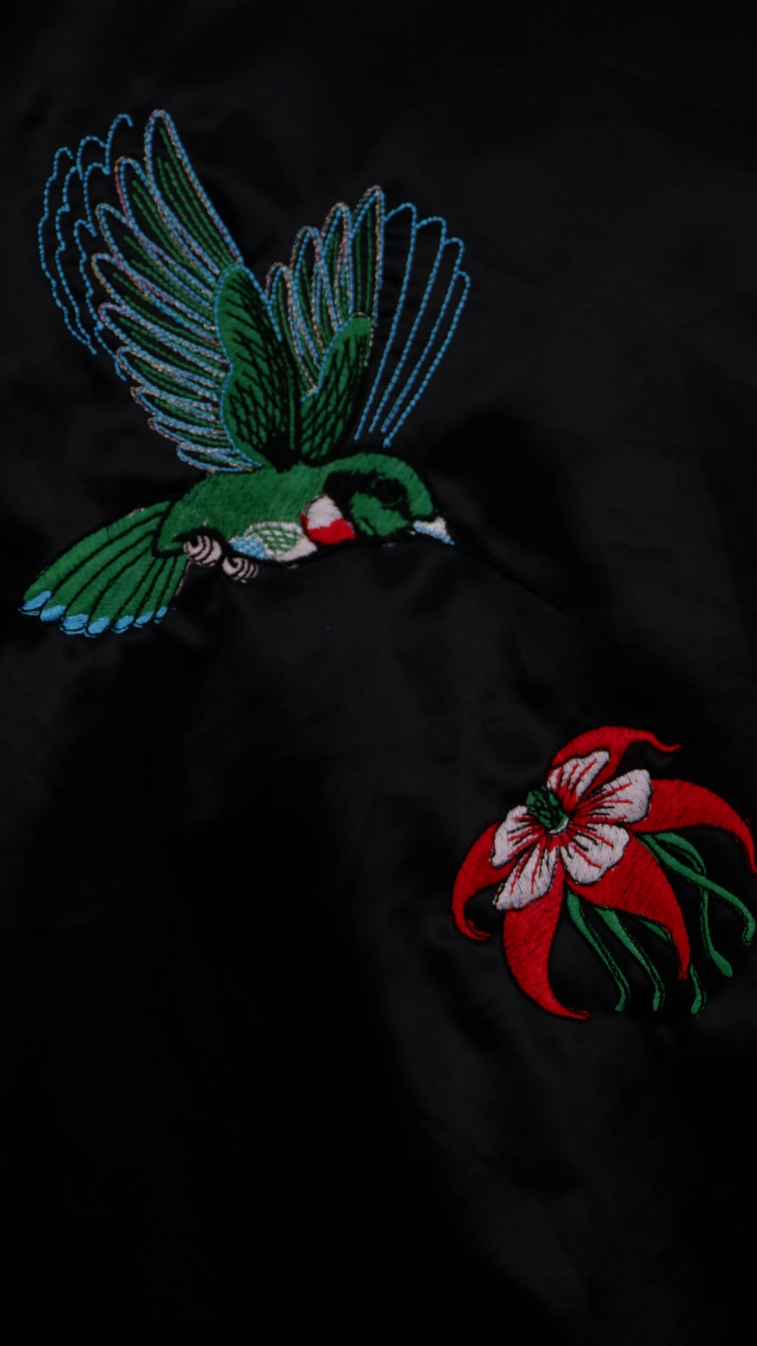 Vintage Westark Hummingbird Embroidered Bomber Jacket Made In USA