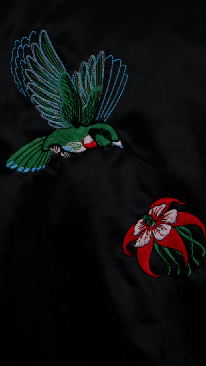 Vintage Westark Hummingbird Embroidered Bomber Jacket Made In USA