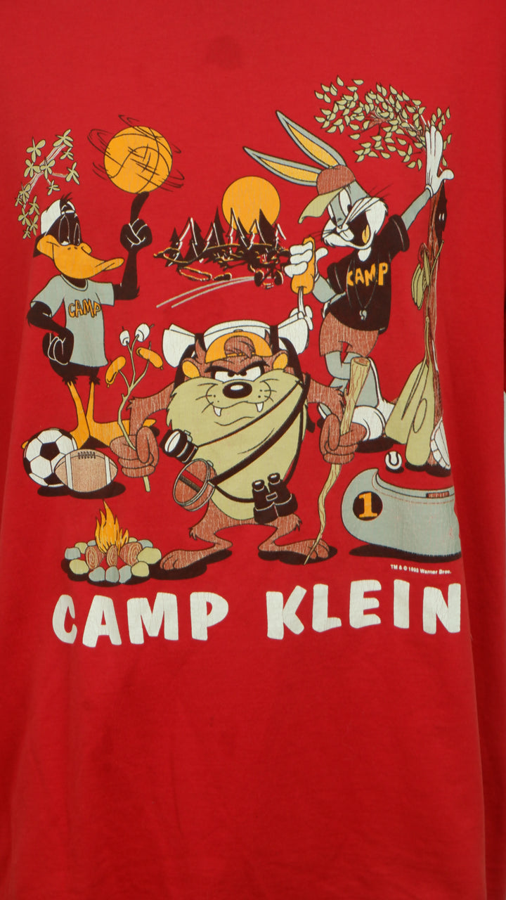 Vintage Velva Sheen 1993 Looney Tunes Characters Camp Klein T-Shirt Made In USA