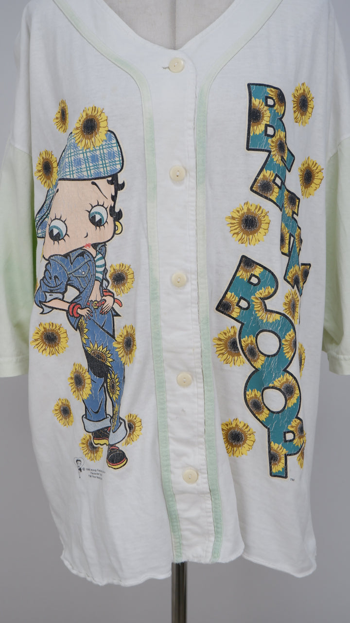 Vintage 1995 Betty Boop Sunflower Ladies Shirt
