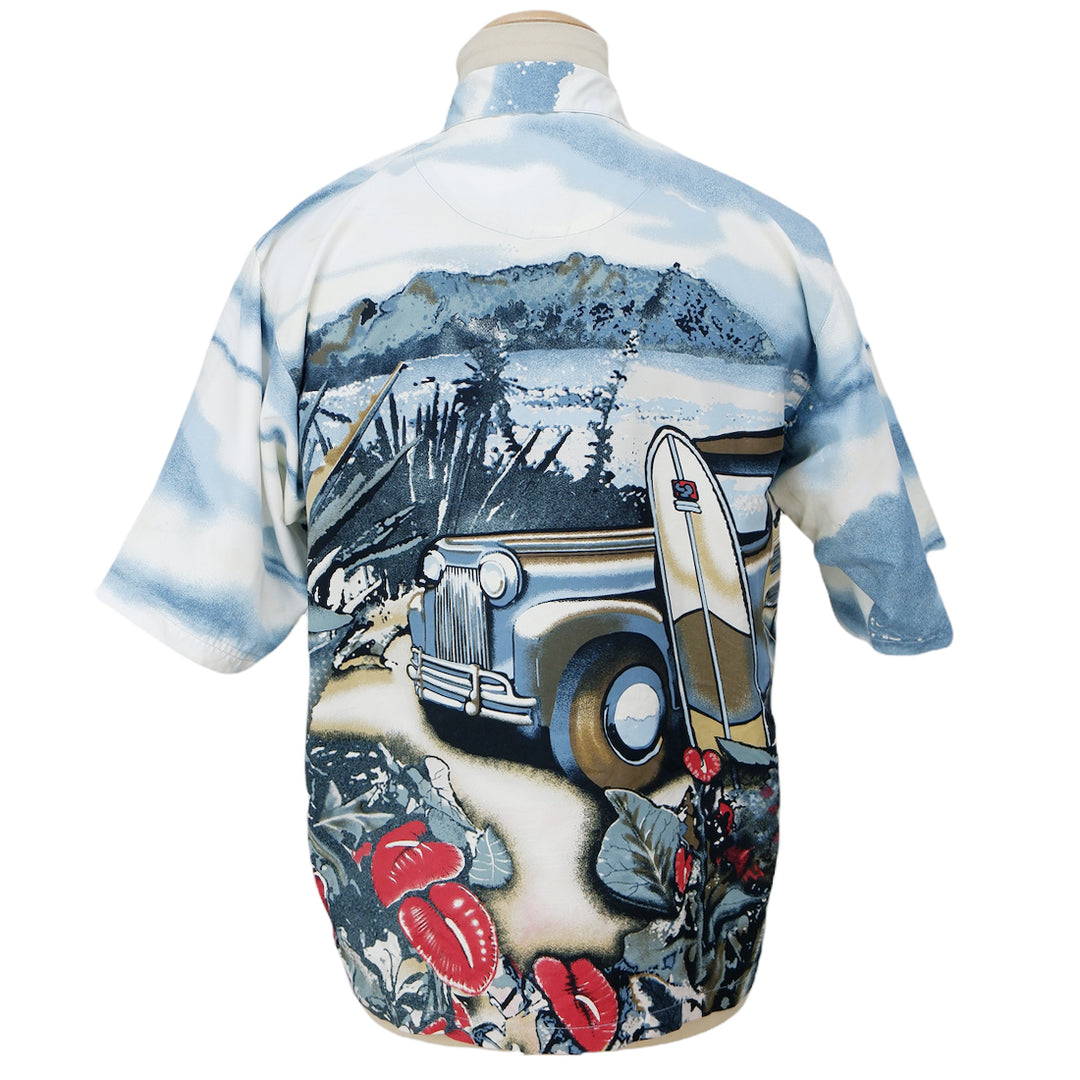 Vintage Bill Blass Surfboard Car Hawaiian Shirt Shirt