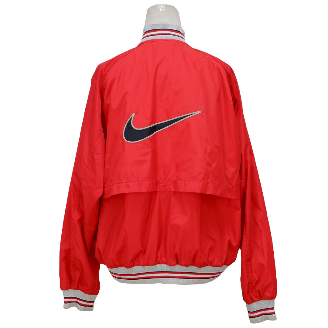 Vintage 90's Nike Spell Out Logo Snap Button Ladies Varsity Jacket