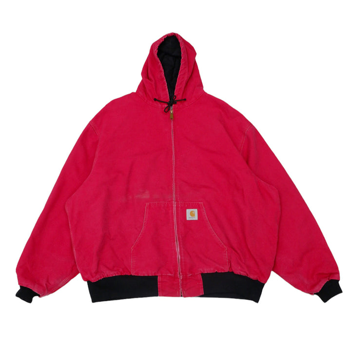 Vintage Carhartt Full Zip Red Hoodie Workwear Jacket