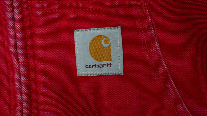 Vintage Carhartt Full Zip Red Hoodie Workwear Jacket