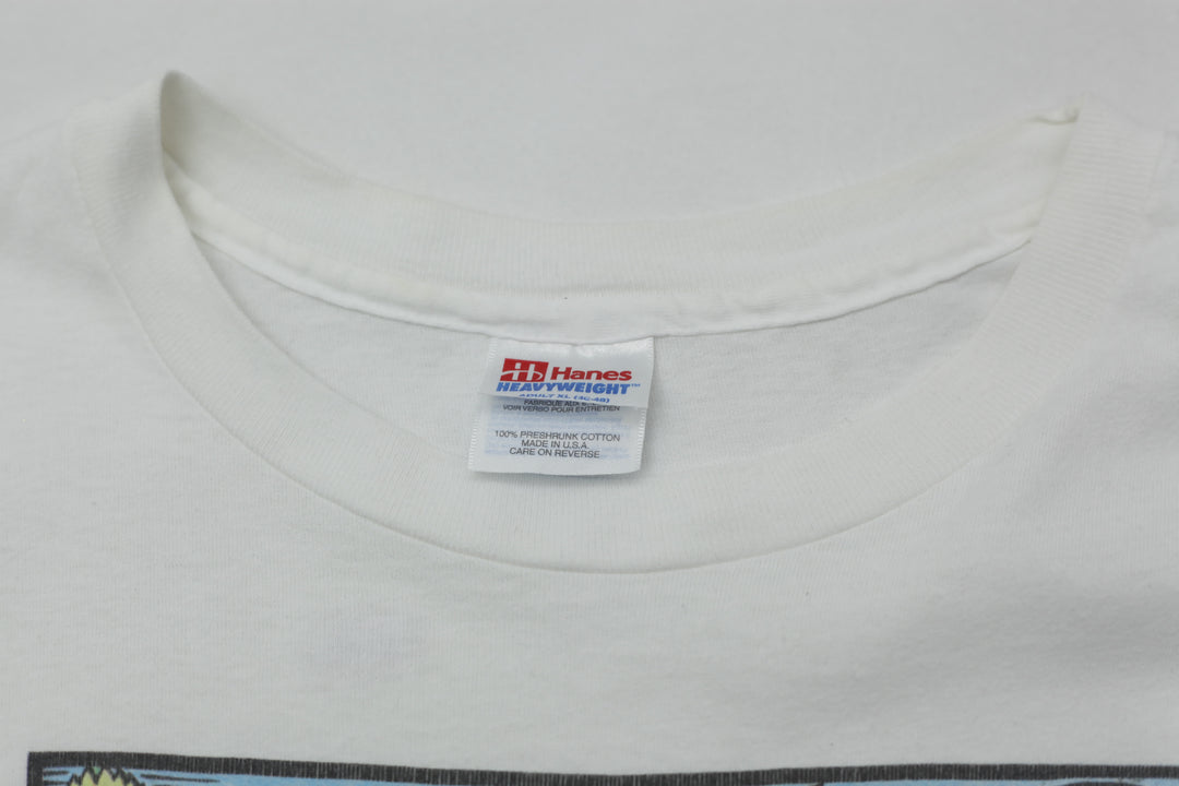 '94 Vintage Human I-Tees Solar Power T-Shirt S.Stitch Made In USA White Hanes XL