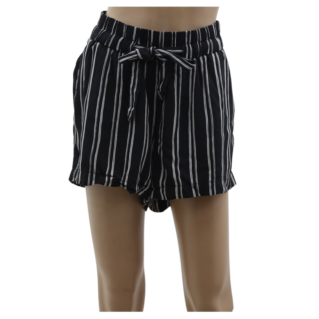 Striped shorts ladies top
