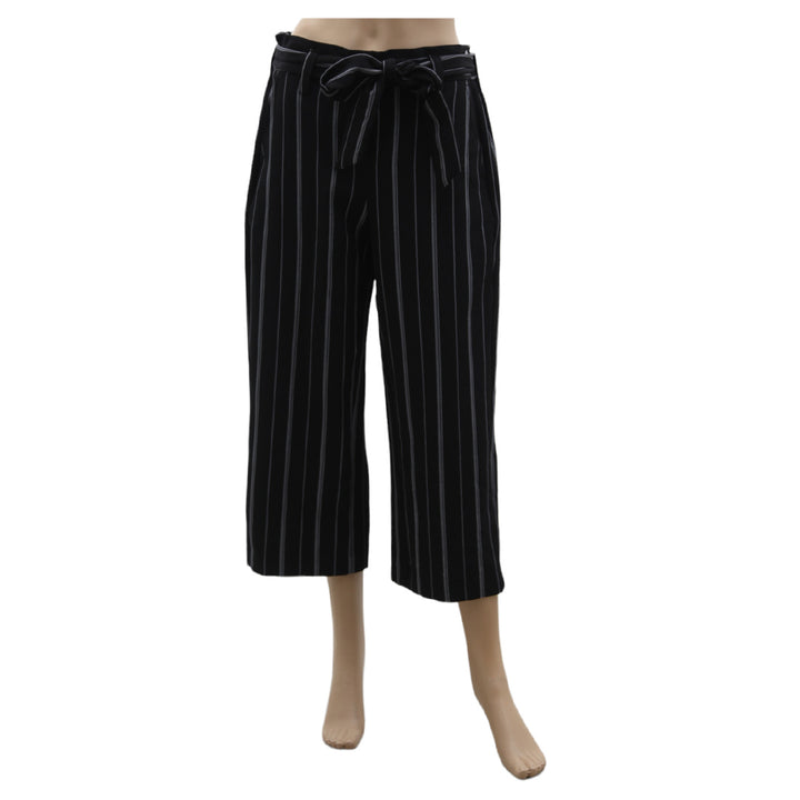 Ladies APT.9 Black Striped Wide Leg Pants