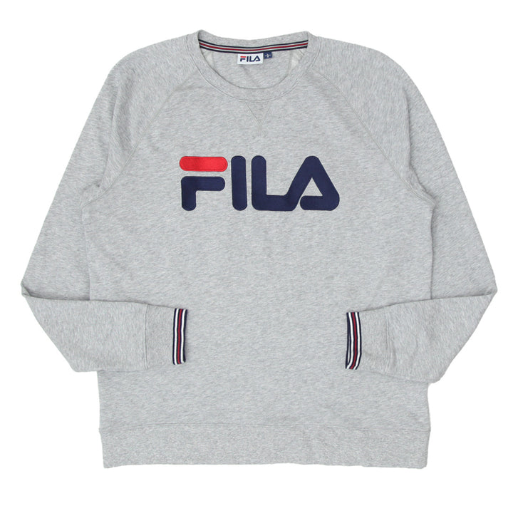 Mens Embroidered Fila Logo Crewneck Sweatshirt