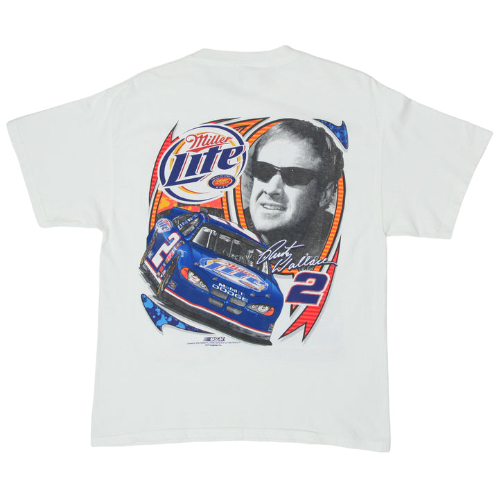 Vintage Rusty Wallace Nascar T-Shirt White Chase Authentic L