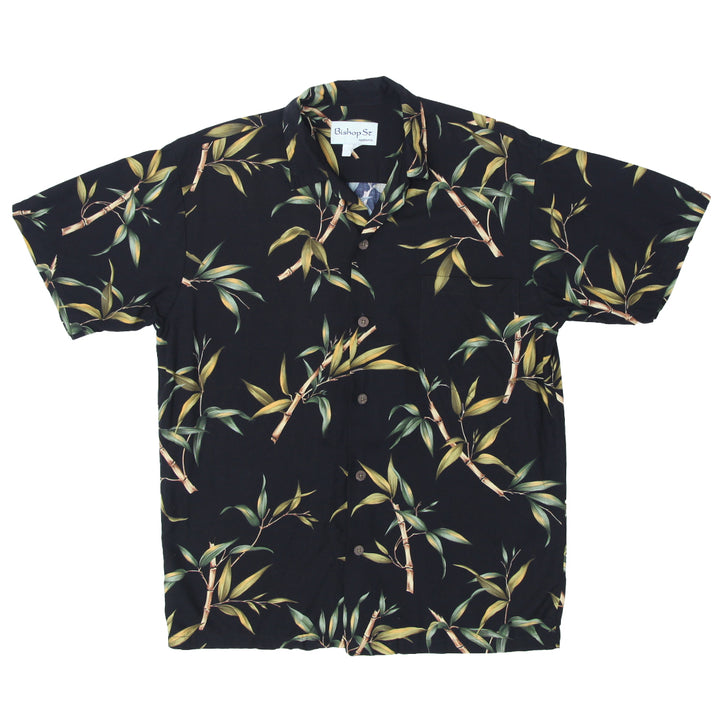 Mens Bishop St. Apparel Leaf Print Hawaiian Shirt