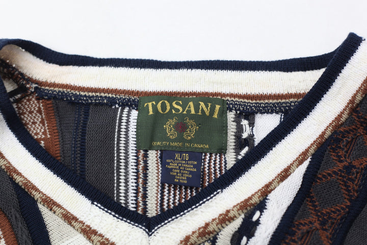 Tosani Coogi Style V-Neck Vintage Sweater