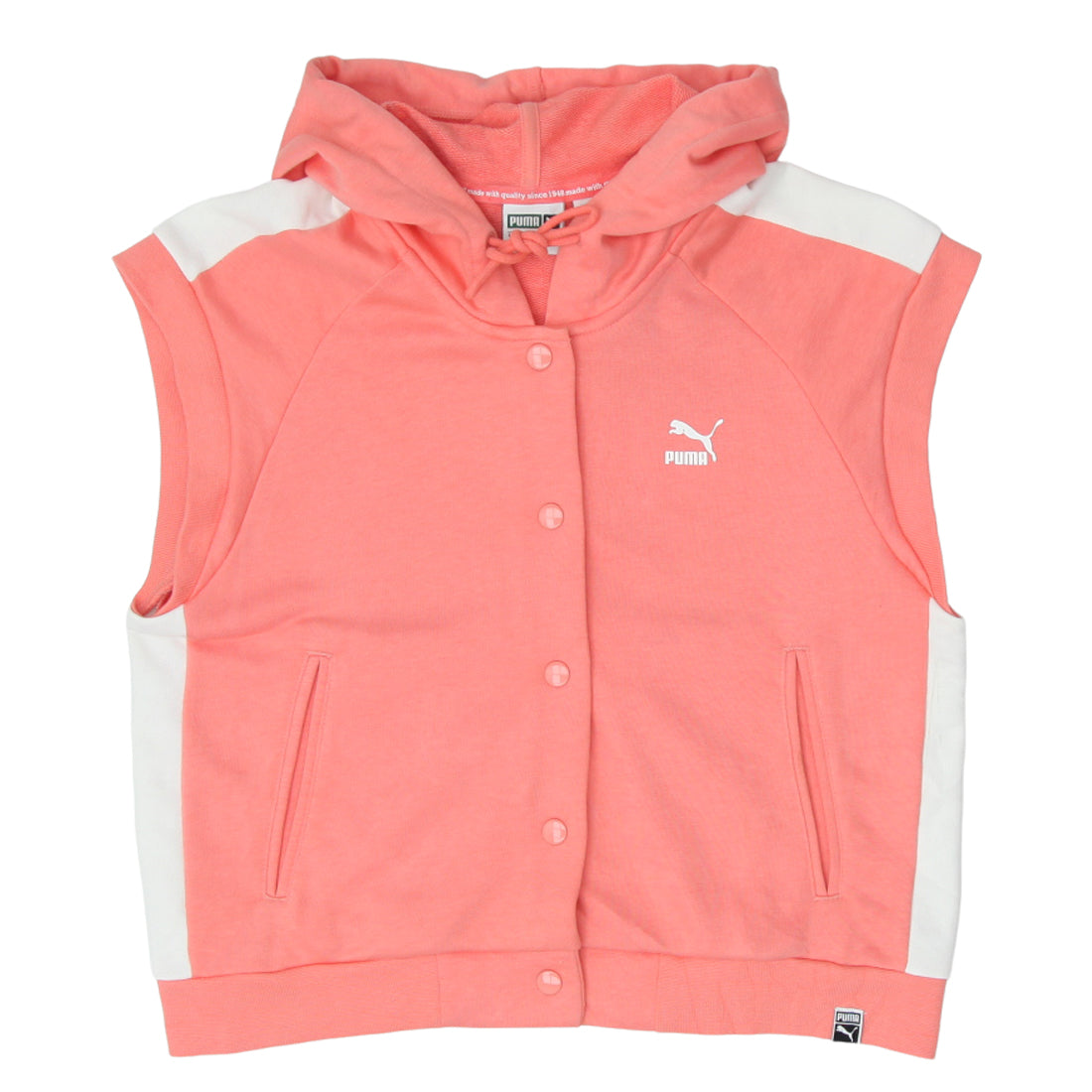 Ladies Puma Sleeveless Crop Hoodie Fashion Rerun Vintage