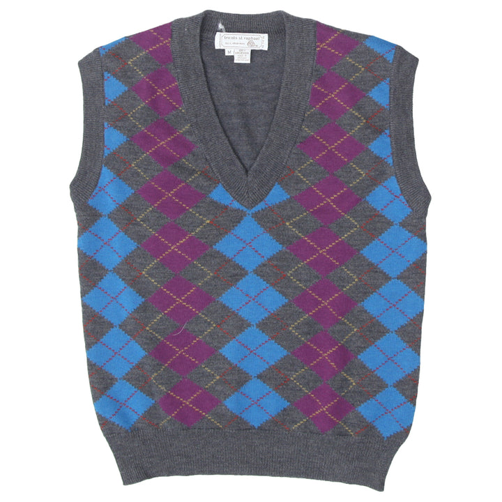 Vintage Tricots St. Raphael Argyle Sleeveless Sweater Vest