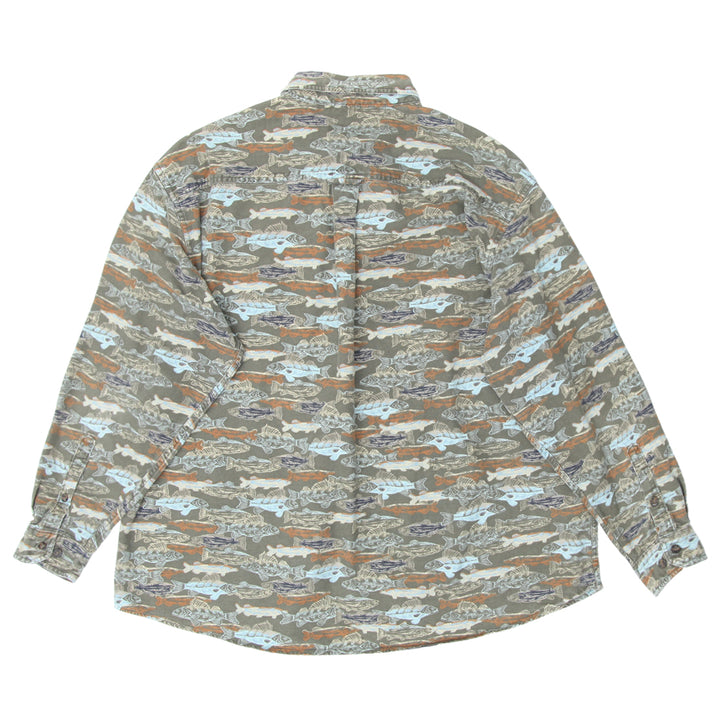 Mens Woolrich Fish Print Long Sleeve Shirt