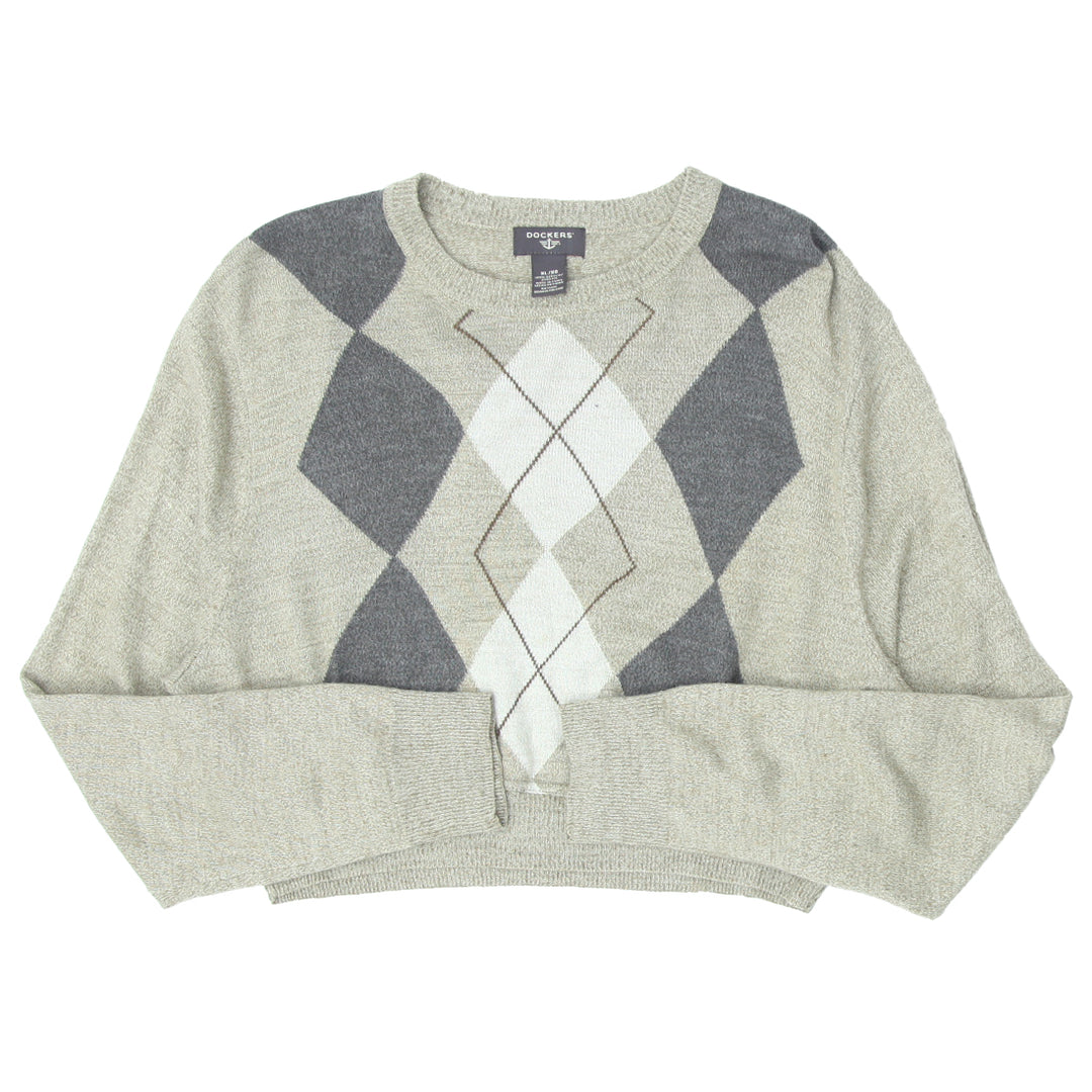 Rework Argyle Ladies Crop Sweater