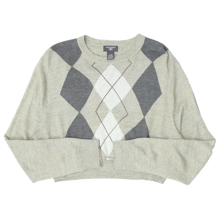 Rework Argyle Ladies Crop Sweater