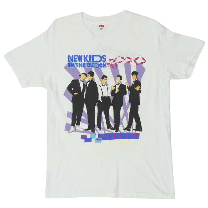 1989 Vintage New Kids On The Block T-Shirt S.Stitch Made In USA White Hanes L