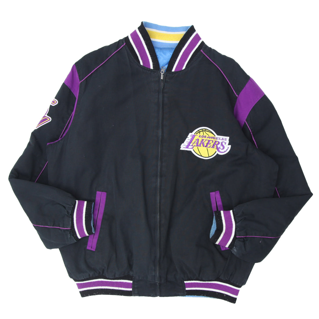 Mens NBA Los Angeles Lakers Reversible Jacket Fashion Rerun Vintage