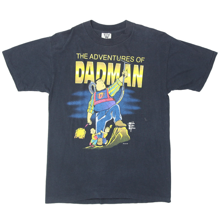 1991 Vintage The Adventures Of Dadman T-Shirt Single Stitch Made In USA Black L