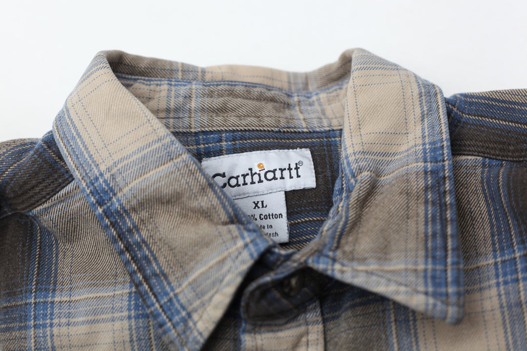 Mens Carhartt Plaid Long Sleeve Work Shirt/Jacket