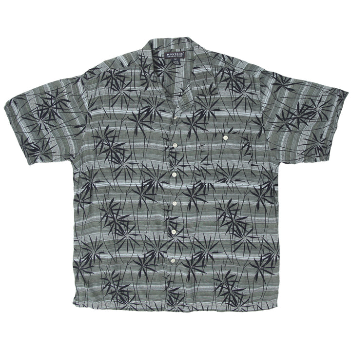 Mens Montage Collection Leaf Print Hawaiian Shirt