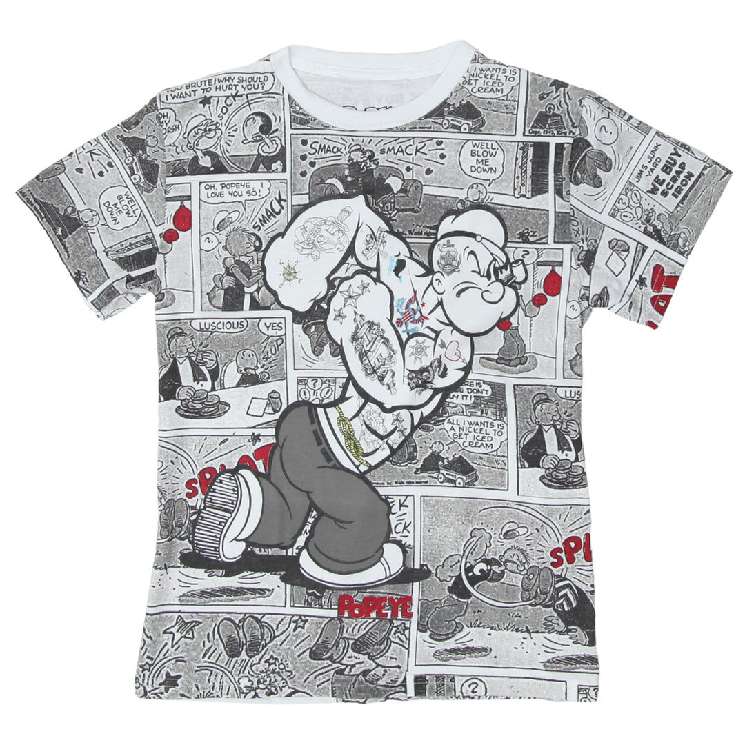 Boys Youth Popeye All Over Print T-Shirt