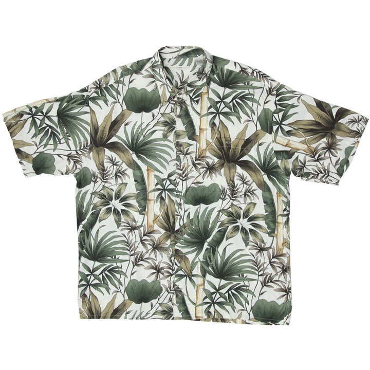 Mens Moda Campia Moda Leaf Print Hawaiian Shirt