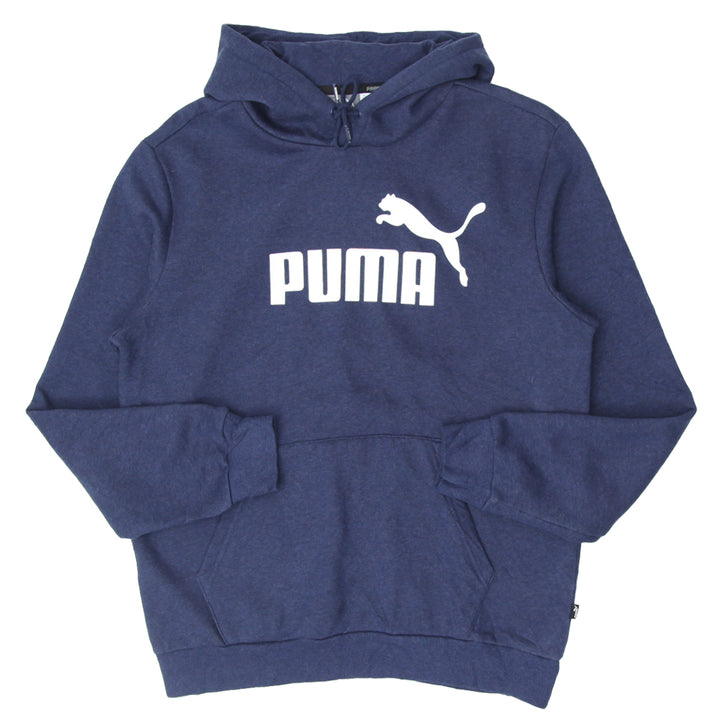 Mens Puma Logo Navy Pullover Hoodie