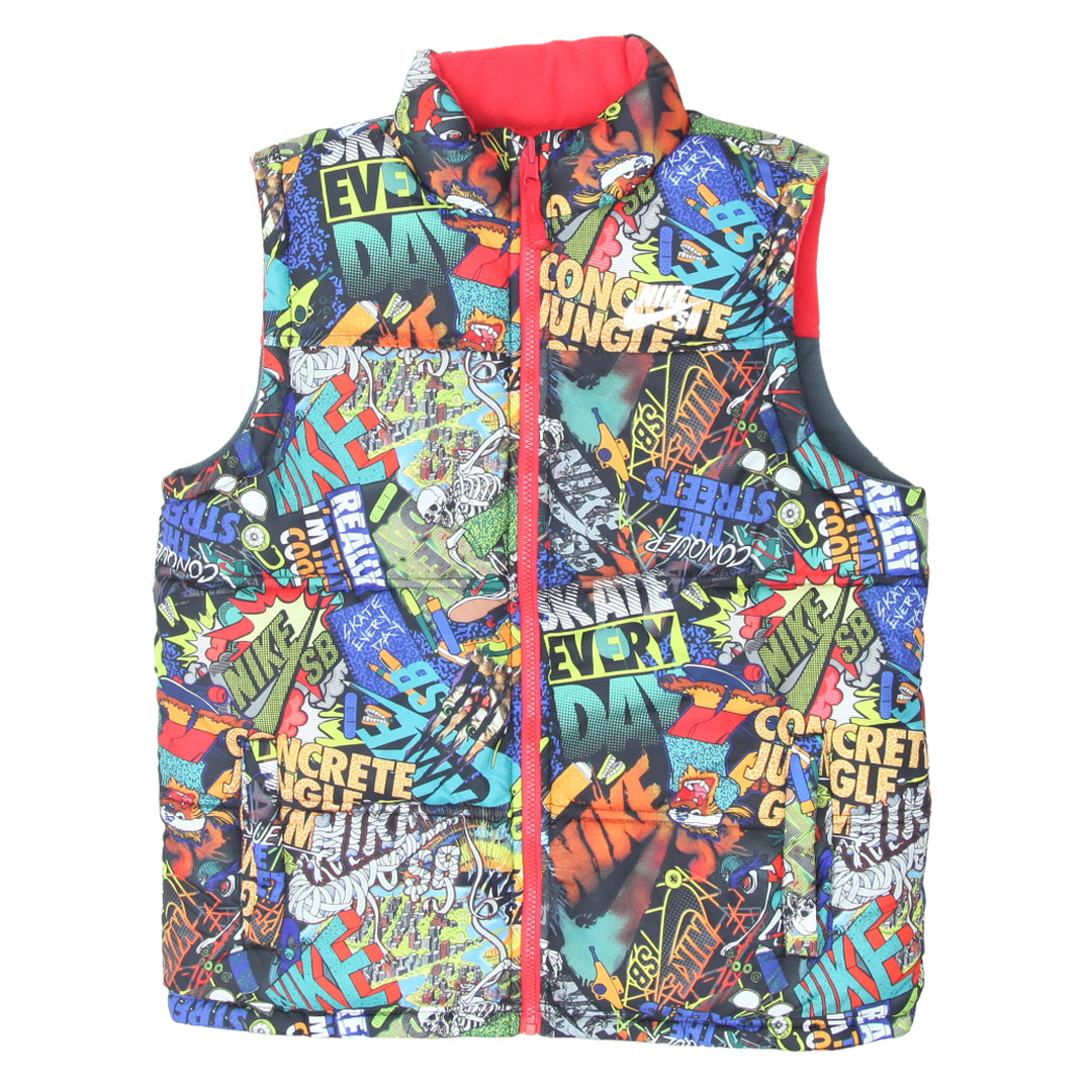 Boys Youth Nike SB Comic Reversible Fleece Puffer Vest