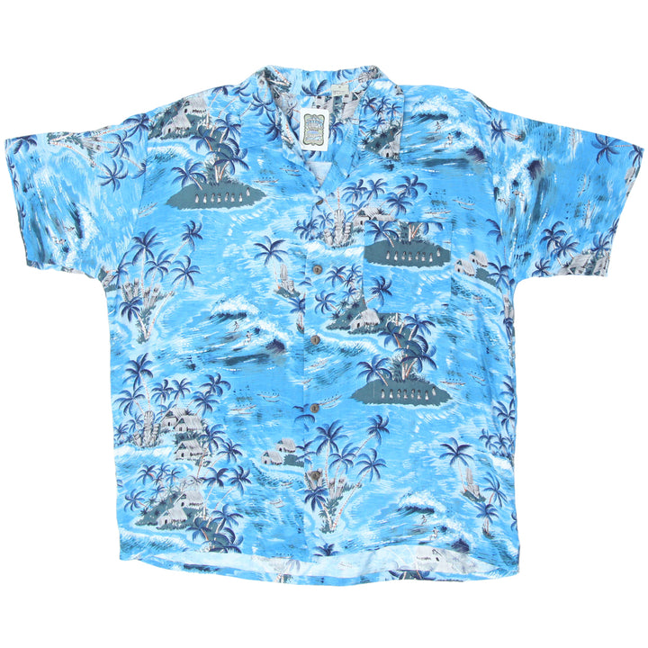 Mens Ocean Current Surfing Tropical Hawaiian Shirt