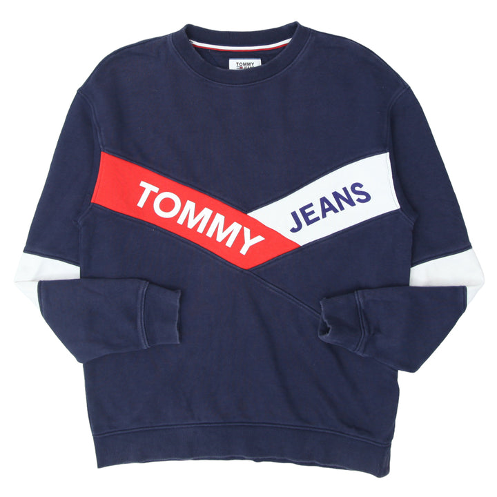 Mens Tommy Jeans Spell Out Crewneck Sweatshirt