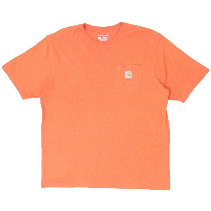 Mens Carhartt Loose Fit Pocket Workwear T-Shirt Orange XL