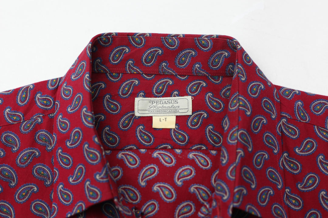 Pegasus Mens Paisley Button Down Collar Shirt