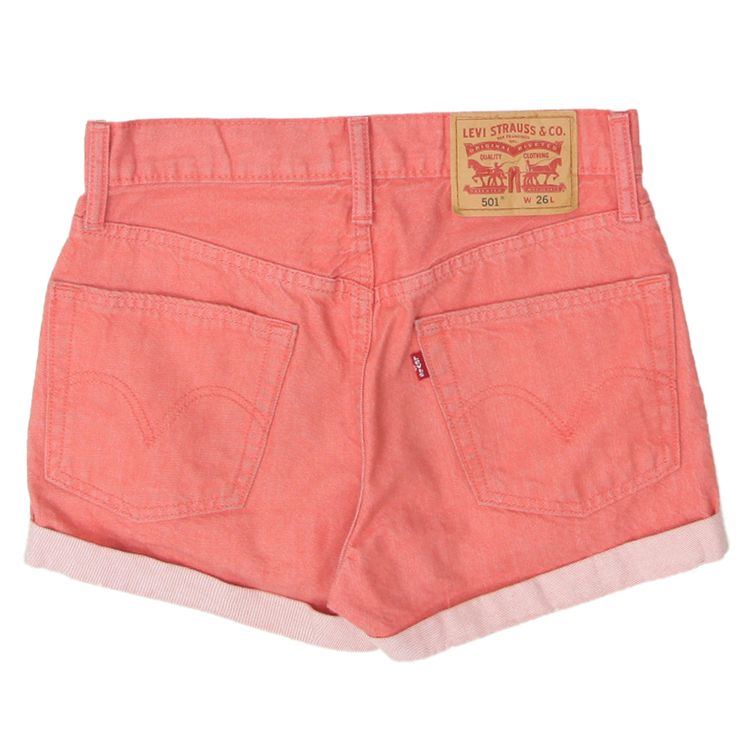 Ladies Levi Strauss # 501 Button Fly Cuff Denim Shorts